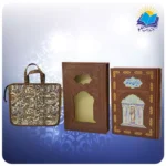 دیوان حافظ وزیری تمام مصور قابدار چرم پلاک مقبره لبچاپ با ساک ترمه هدیه  (کد 381)