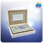 قرآن وزيری عطری جعبه دار سفيد با آينه بدون ترجمه با ساک ترمه هدیه (كد 140316) - Image 3