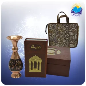 حافظ پالتويی چرم با گلدان الماس تراش 16 با ساک ترمه هدیه (كد 90137)