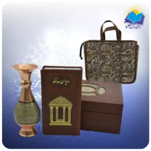 حافظ پالتويی چرم با گلدان خاتم 16 با ساک ترمه هدیه (كد 90138)