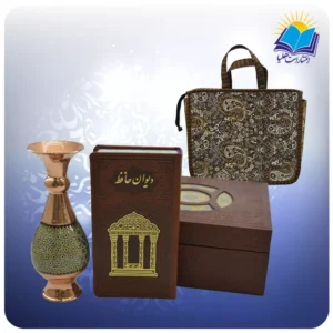 حافظ پالتويی چرم با گلدان خاتم 16 با ساک ترمه هدیه (كد 90138)