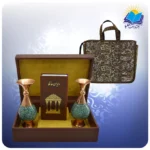 حافظ پالتويی چرم با دو گلدان فيروزه 16 با ساک ترمه هدیه (كد 90152)