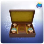 حافظ پالتويی چرم با دو گلدان فيروزه 16 با ساک ترمه هدیه (كد 90152) - Image 4