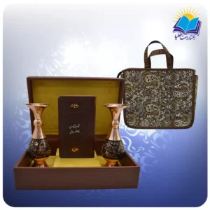 خيام و باباطاهر پالتويی چرم با دو گلدان الماس تراش 16 با ساک ترمه هدیه(كد 90156)