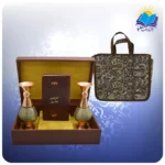 خيام و باباطاهر پالتويی چرم با دو گلدان خاتم 16 با ساک ترمه هدیه(كد 90157)