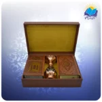 قرآن و حافظ پالتويی چرم با گلدان الماس تراش 16 با ساک ترمه هدیه (كد 90166) - Image 5