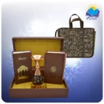 قرآن و حافظ پالتويی چرم با گلدان الماس تراش 16 با ساک ترمه هدیه (كد 90166)