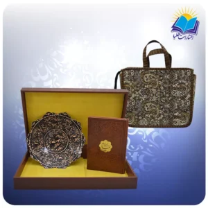 خيام جيبی چرم با بشقاب الماس تراش 20 با ساک ترمه هدیه(كد 90178)