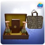 نهج البلاغه پالتويی چرم با دوگلدان خاتم 16 با ساک ترمه هدیه(كد 90197)