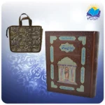 ديوان حافظ وزيری تمام مصور جعبه دار چرم پلاکدار لبچاپ با ساک ترمه هدیه (کد 379)