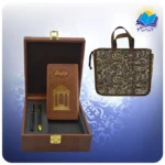 حافظ پالتويی چرم با خودكار و روان نويس با ساک ترمه هدیه (كد 90210)