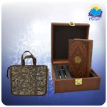 نهج البلاغه پالتویی چرم با خودکار و روان نویس با ساک ترمه هدیه(كد 90212)