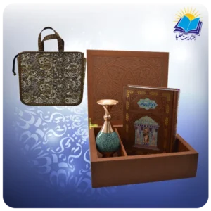 دیوان حافظ وزیری تمام مصور با گلدان فیروزه با ساک ترمه هدیه (كد90321)