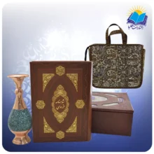 كليات شاهنامه وزيری با گلدان فیروزه با ساک ترمه هدیه(كد 90329)