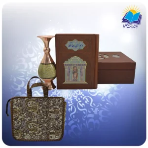 حافظ جیبی چرم با گلدان خاتم (کد 90233)