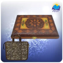 قرآن وزیری چرم طبیعی لب طلا با ساک ترمه هدیه (کد ch40)