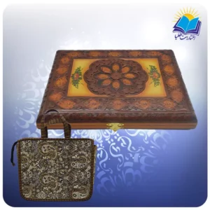 قرآن وزیری چرم طبیعی لب طلا با ساک ترمه هدیه (کد ch40)