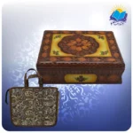دیوان حافظ جیبی تمام مصور جعبه دار چرم طبیعی با ساک ترمه هدیه (کد ch42)