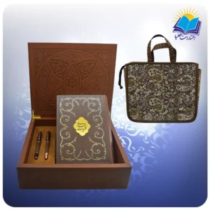 کلیات سعدی وزیری با خودکار و روان نویس طرحدار با ساک ترمه هدیه(کد 90334)