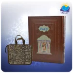 ديوان حافظ وزيري تمام مصور جعبه دار چرم پلاك مقبره لبچاپ با ساک ترمه(كد110378)