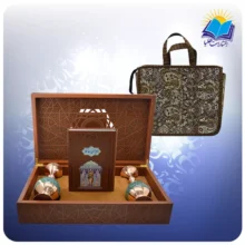 حافظ وزیری با دو گلدان فیروزه 25 با ساک ترمه هدیه(کد 90344)