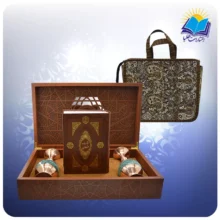 کلیات شاهنامه وزیری تحریر با دو گلدان فیروزه 25 با ساک ترمه هدیه (کد 90346)