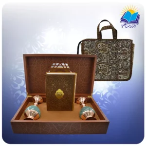 كليات سعدی وزيری تحرير با دو گلدان فيروزه 25 با ساک ترمه هدیه(كد 90352)