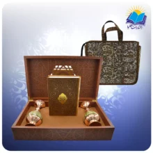 كليات سعدی وزيری تحرير با دو گلدان خاتم 25 با ساک ترمه هدیه(كد 90353)