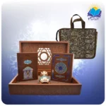 قرآن و حافظ وزیری با گلدان فیروزه 25 با ساک ترمه هدیه(کد 90355)
