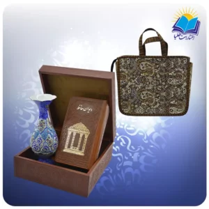 حافظ پالتویی چرم با گلدان مینا 16 با ساک ترمه هدیه (کد 90364)