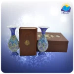 قرآن پالتویی چرم با دوگلدان مينا 16 با ساک ترمه هدیه (کد 90367)