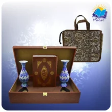 كليات شاهنامه وزيری با دو گلدان مينا 20 با ساک ترمه هدیه (کد 90372)