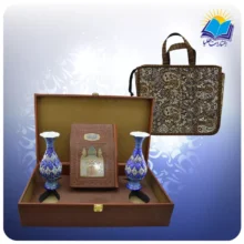 مثنوی معنوی وزیری با دو گلدان مینا 20 با ساک ترمه هدیه (کد 90373)