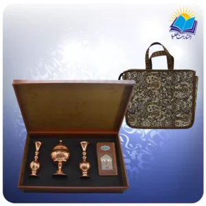 حافظ پالتویی با شکلات خوری و دو گلدان مسی با ساک ترمه هدیه (کد90239)