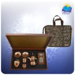 حافظ پالتویی با ست قهوه خوری مسی با ساک ترمه هدیه (کد 90240)