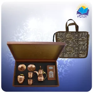 حافظ پالتویی با ست قهوه خوری مسی با ساک ترمه هدیه (کد 90240)