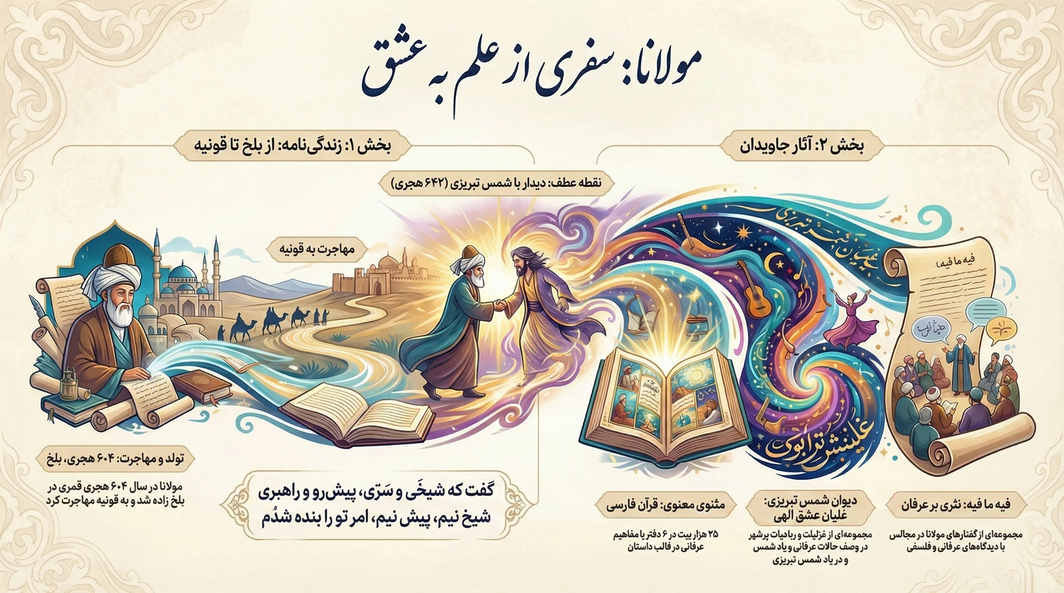 آثار و زندگی مولانا جلالالدین محمد بلخی رومی