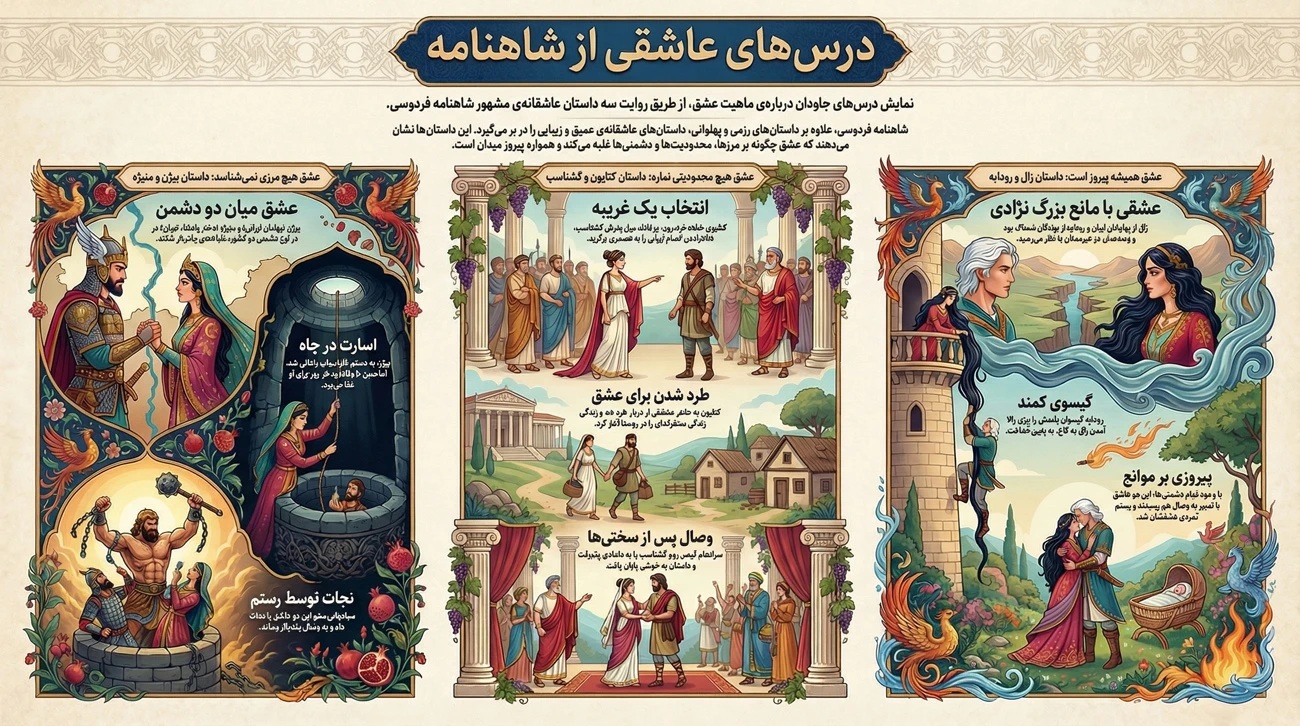 داستان های عاشقانه شاهنامه