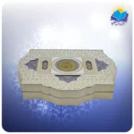 قرآن وزیری عطری جعبه دار سفید طرح صدف با آینه بدون ترجمه با ساک ترمه هدیه (كد 140377) - Image 3