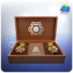 خیام وزیری با دو گلدان چرم طبیعی با ساک ترمه هدیه (کد 90280) - Image 2