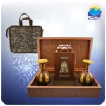 خیام وزیری با دو گلدان چرم طبیعی با ساک ترمه هدیه (کد90280)
