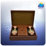 شاهنامه پالتویی چرم با دوگلدان خاتم 16 با ساک ترمه هدیه (كد90291) - Image 5