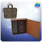 خيام و بابا طاهر پالتويی چرم با دوخودكار با ساک هدیه ترمه (كد 190377)